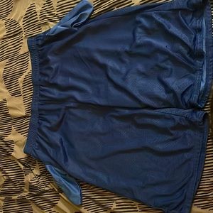 Blue mesh basketball shorts